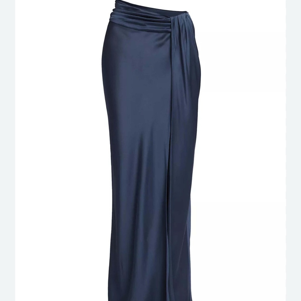Lapointe Ink Satin Asymmetrical Maxi Skirt